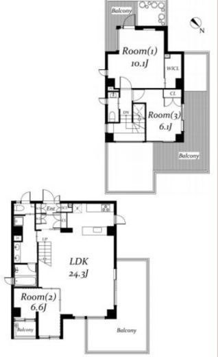 アーバンパーク代々木　701号室　間取り