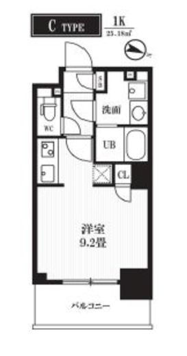 PEAKS神田　403号室　間取り