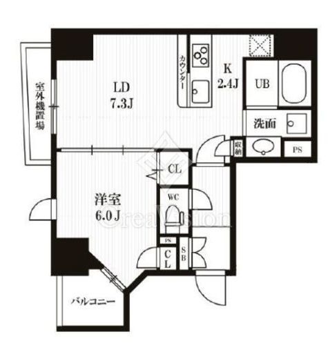 PEAKS神田　701号室　間取り