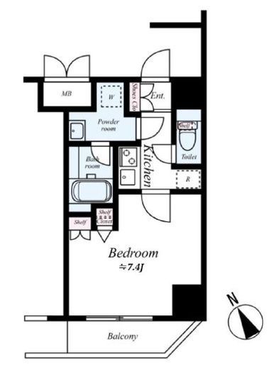 ハーモニーレジデンス早稲田夏目坂　1202号室　間取り