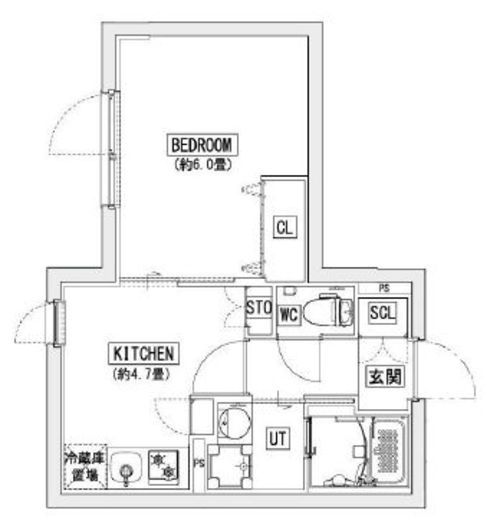 リーガランド神楽坂　401号室　間取り