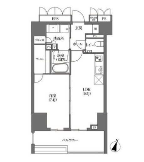 浜町アパートメンツ　307号室　間取り