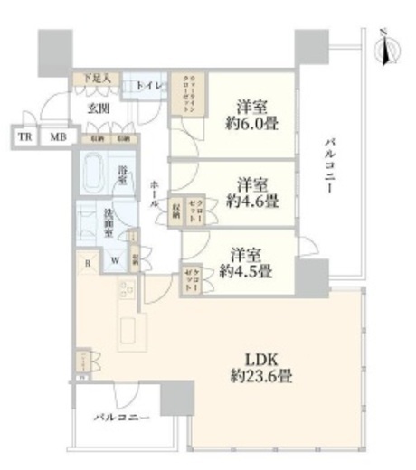 パークコート浜離宮ザタワー　1605号室　間取り