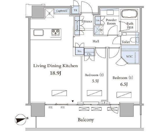 パークコート浜離宮ザ・タワー　2606号室　間取り