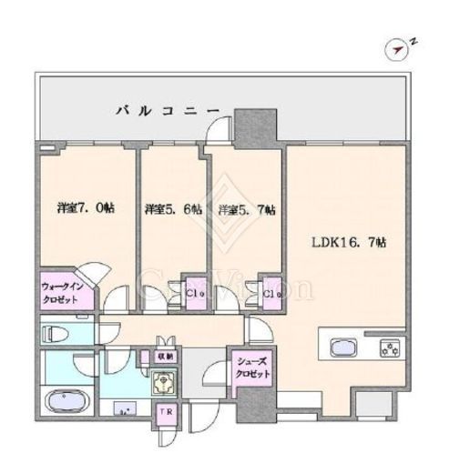 パークコート浜離宮ザタワー　2913号室　間取り