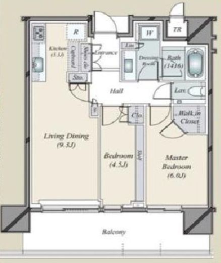パークコート浜離宮ザ・タワー　36F1号室　間取り