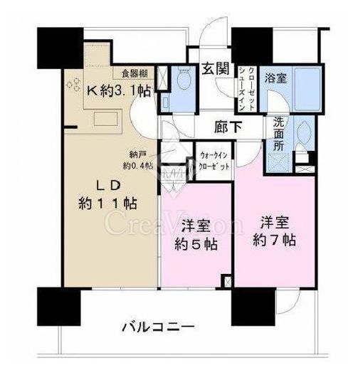 グランドヒルズ恵比寿　1107号室　間取り