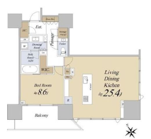 グランドヒルズ恵比寿　9F1号室　間取り