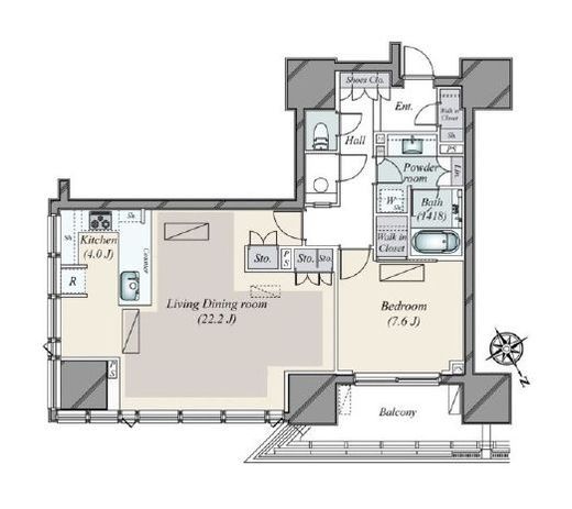 グランドヒルズ恵比寿　10F3号室　間取り