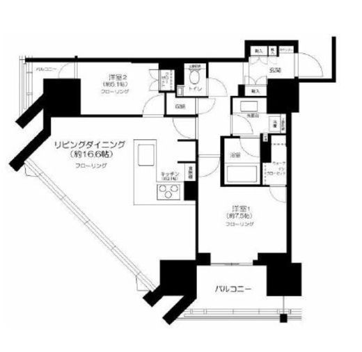 グランドヒルズ恵比寿　9F6号室　間取り