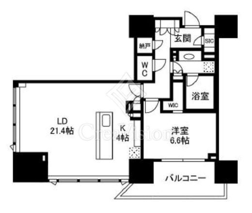 グランドヒルズ恵比寿　13F4号室　間取り