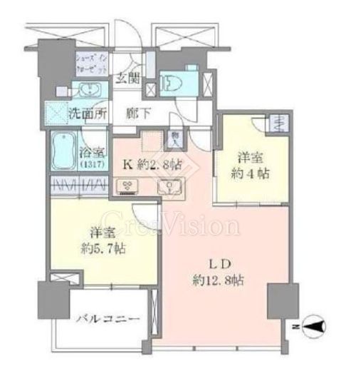 Ｂｒｉｌｌｉａ　Ｔｏｗｅｒ代々木公園ＣＬＡＳＳＹ　9F1号室　間取り