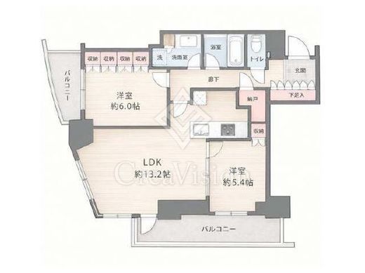 パークコート乃木坂ザタワー　503号室　間取り