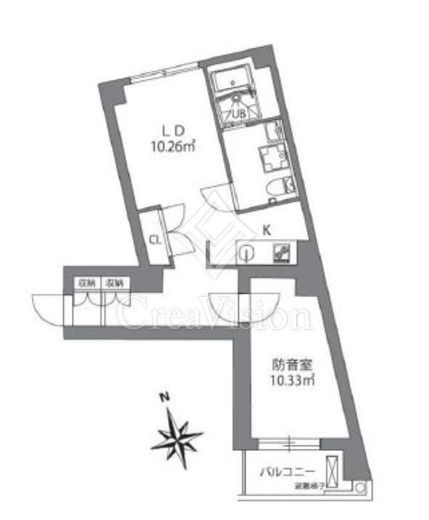 アズミュージック新宿御苑　203号室　間取り
