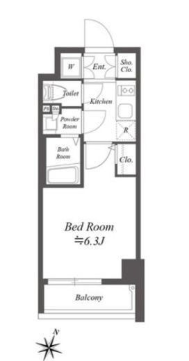 グランパセオ笹塚　202号室　間取り