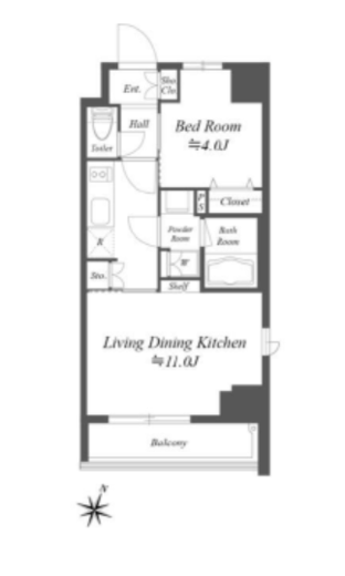 グランパセオ笹塚　404号室　間取り