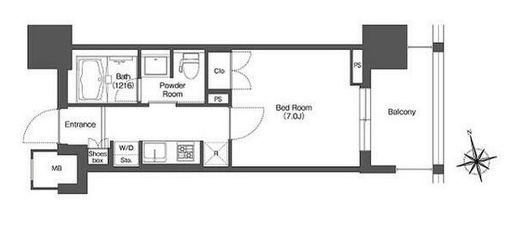 リーブルグラント西新宿　W1005号室　間取り