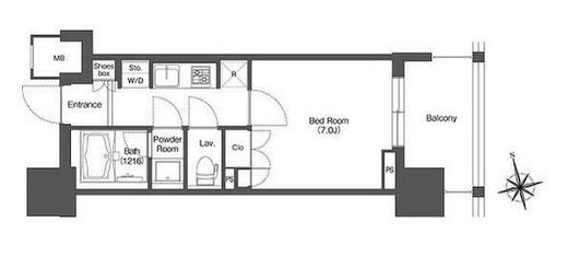 リーブルグラント西新宿　W202号室　間取り