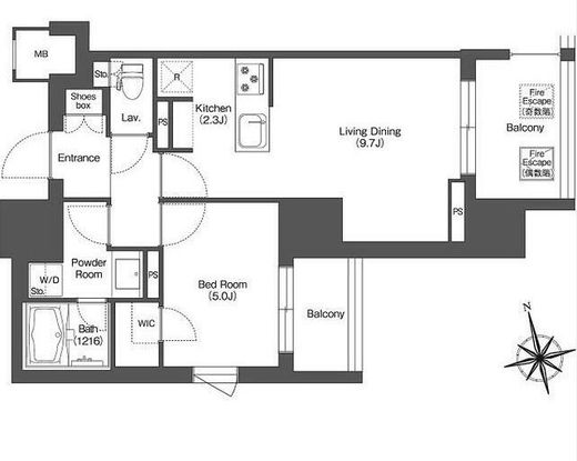 リーブルグラント西新宿　W409号室　間取り