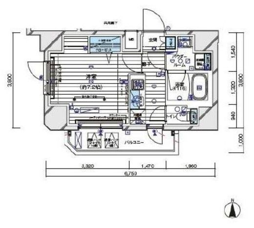 メインステージ白金2　403号室　間取り