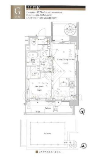 アクサス代々木アジールコート　11F1号室　間取り