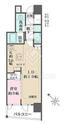 リビオ日本橋鞍掛ザ・レジデンス　202号室　間取り