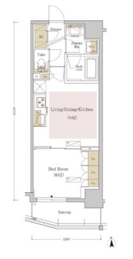 アーバネックス銀座東3　1002号室　間取り
