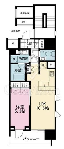 アスデュール日本橋人形町　202号室　間取り