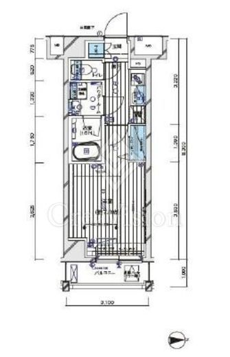 メインステージ白金3　802号室　間取り