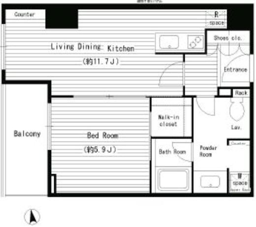 レガーロ西早稲田　806号室　間取り