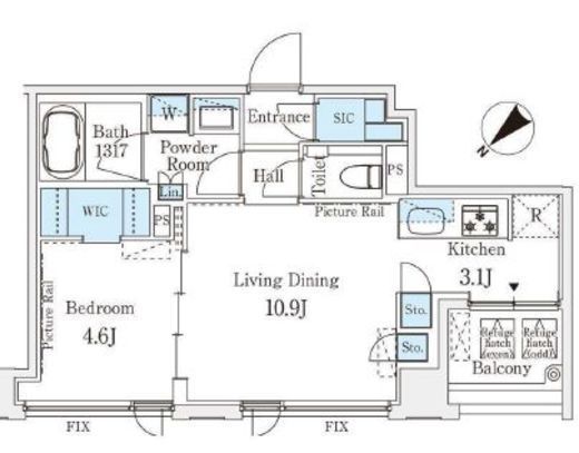 IS銀座レジデンス　901号室　間取り