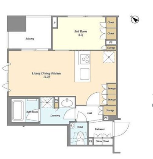 ドゥーエ月島2　602号室　間取り