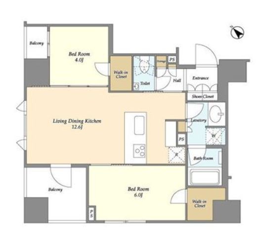 ドゥーエ月島2　603号室　間取り