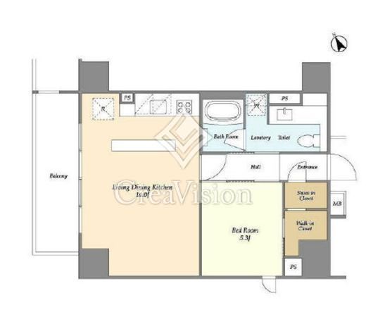 ASPRIME八丁堀 (アスプライム八丁堀)　1403号室　間取り