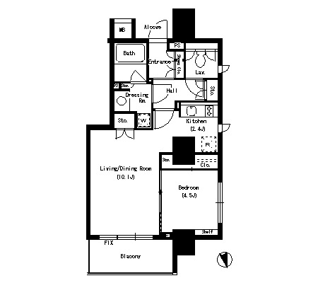 パークアクシス神楽坂ステージ　501号室　間取り