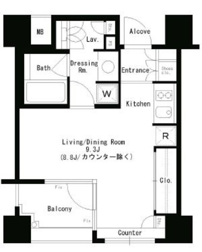 パークアクシス神楽坂ステージ　504号室　間取り