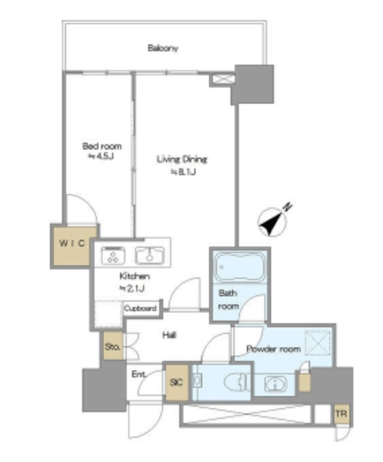 ミッドタワーグランド　18F1号室　間取り