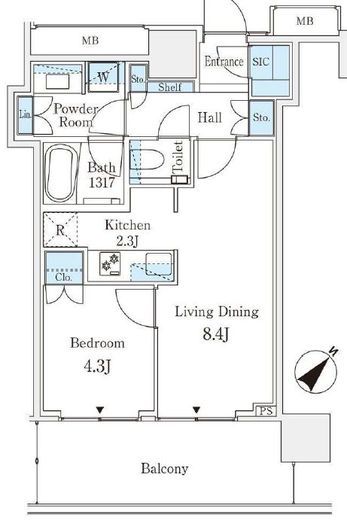 ミッドタワーグランド　305号室　間取り