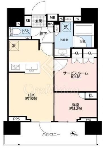 ピアース渋谷ウエスト　1002号室　間取り