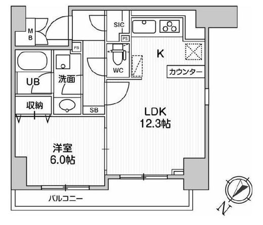 LUNIQ日本橋　1001号室　間取り