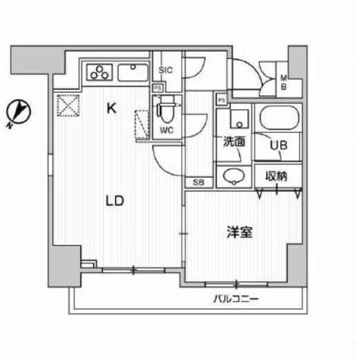 LUNIQ日本橋　1002号室　間取り