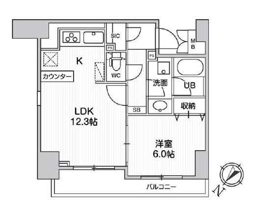 LUNIQ日本橋　302号室　間取り