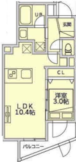 メホールシーティオ恵比寿　104号室　間取り