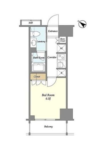 リビオメゾン勝どき　1102号室　間取り
