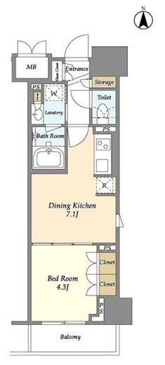 リーブルグラント神楽坂　1002号室　間取り