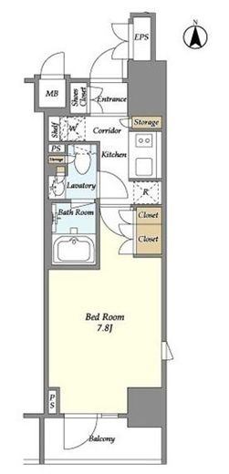 リーブルグラント神楽坂　803号室　間取り