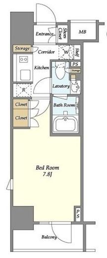 リーブルグラント神楽坂　805号室　間取り