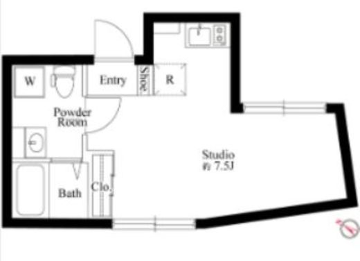 クオリア渋谷本町　102号室　間取り