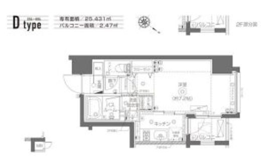 ZOOM月島　204号室　間取り