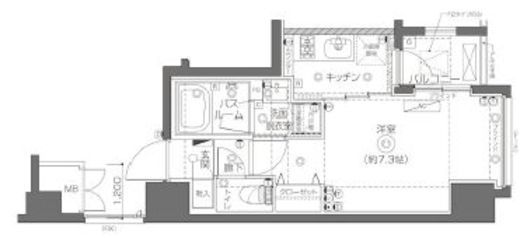 ZOOM月島　903号室　間取り